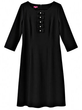 Talbots Limited Edition Black Bow Pearl Sheath Dress - Size 10